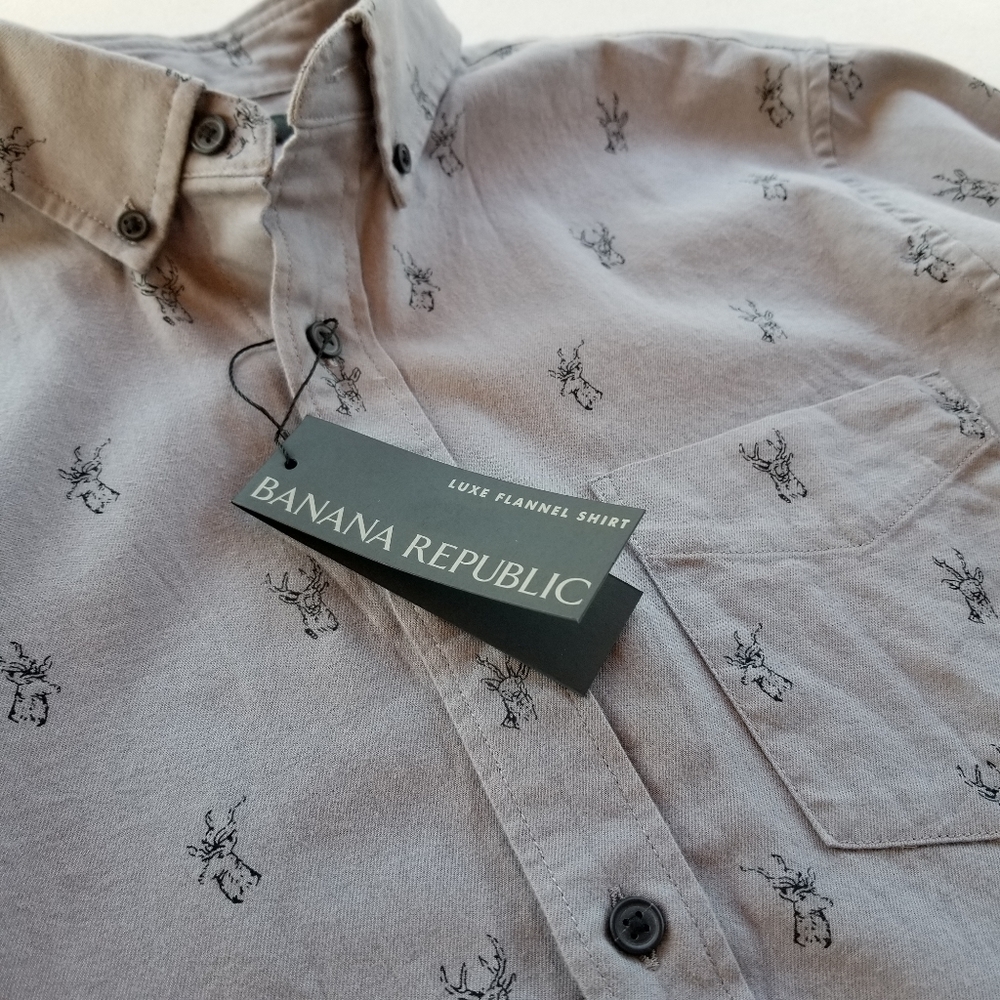Banana Republic Luxe Flannel Deer Button Shirt - Picture 10 of 10